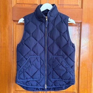 J Crew Navy Blue Quilted Puffer Vest